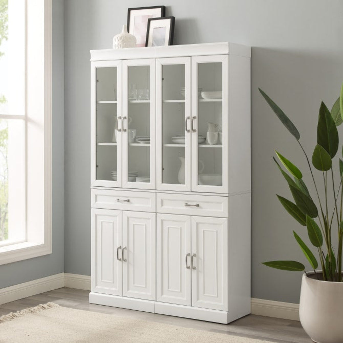 Crosley Stanton 2pc Glass Door Pantry Set White - KF33034WH