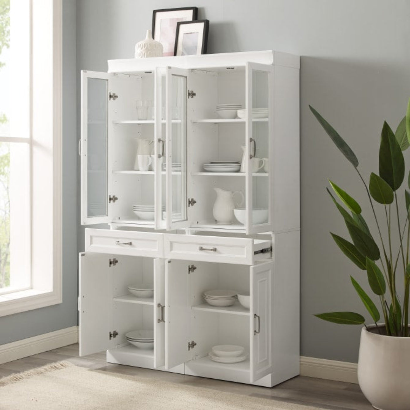 Crosley Stanton 2pc Glass Door Pantry Set White - KF33034WH