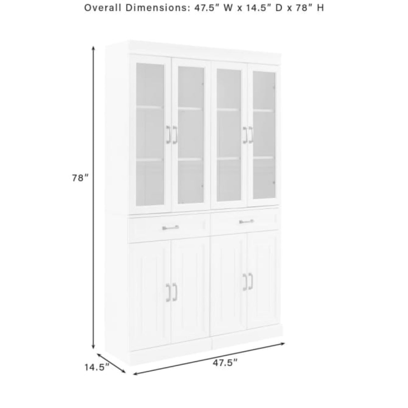 Crosley Stanton 2pc Glass Door Pantry Set White - KF33034WH