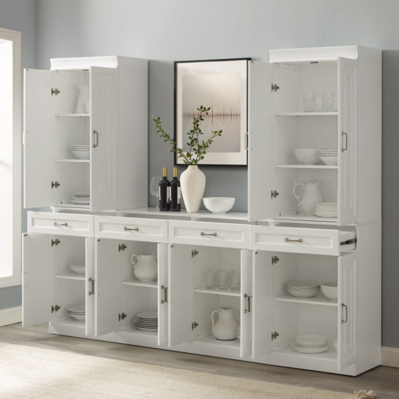 Crosley Stanton 3pc Sideboard And Pantry Set White - KF33035WH