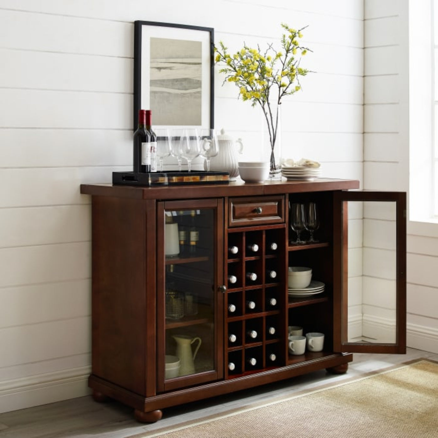 Crosley Alexandria Sliding Top Bar Cabinet - KF40002A