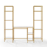 Crosley Aimee 78 Inch 3pc Desk And Etagere Set - KF65005GL