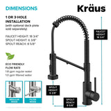 KRAUS Bolden 2-in-1 Pull-Down Single Handle Water Filter Kitchen Faucet in Matte Black with Purita 2-Stage Under-Sink Filtration System - FS-1001-KFF-1610MB