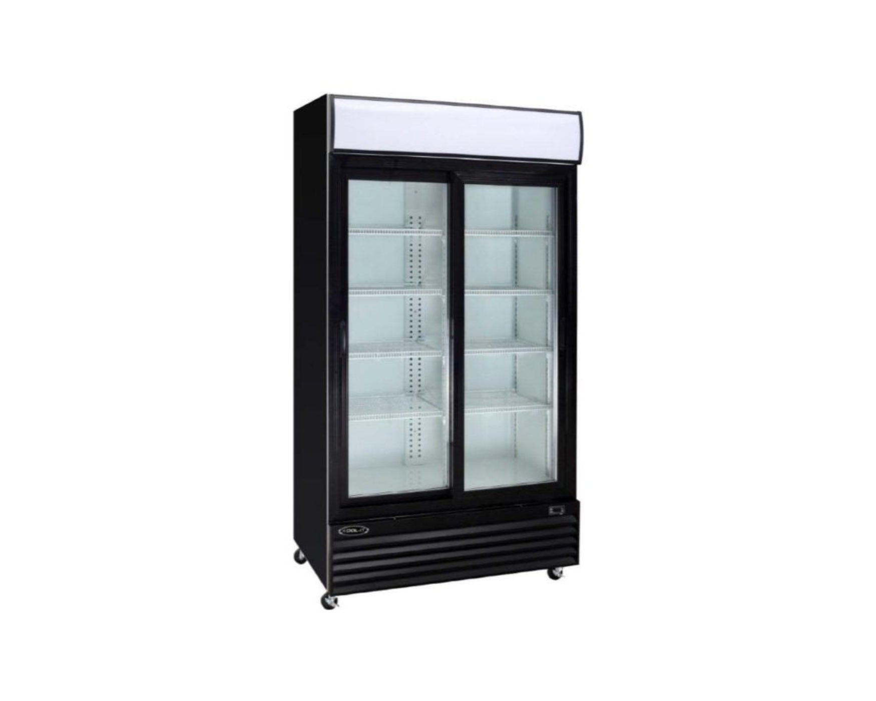 Kool-It KGM-42 | 52" Wide 2 Swing Door Black Merchandiser Refrigerator - KGM-42