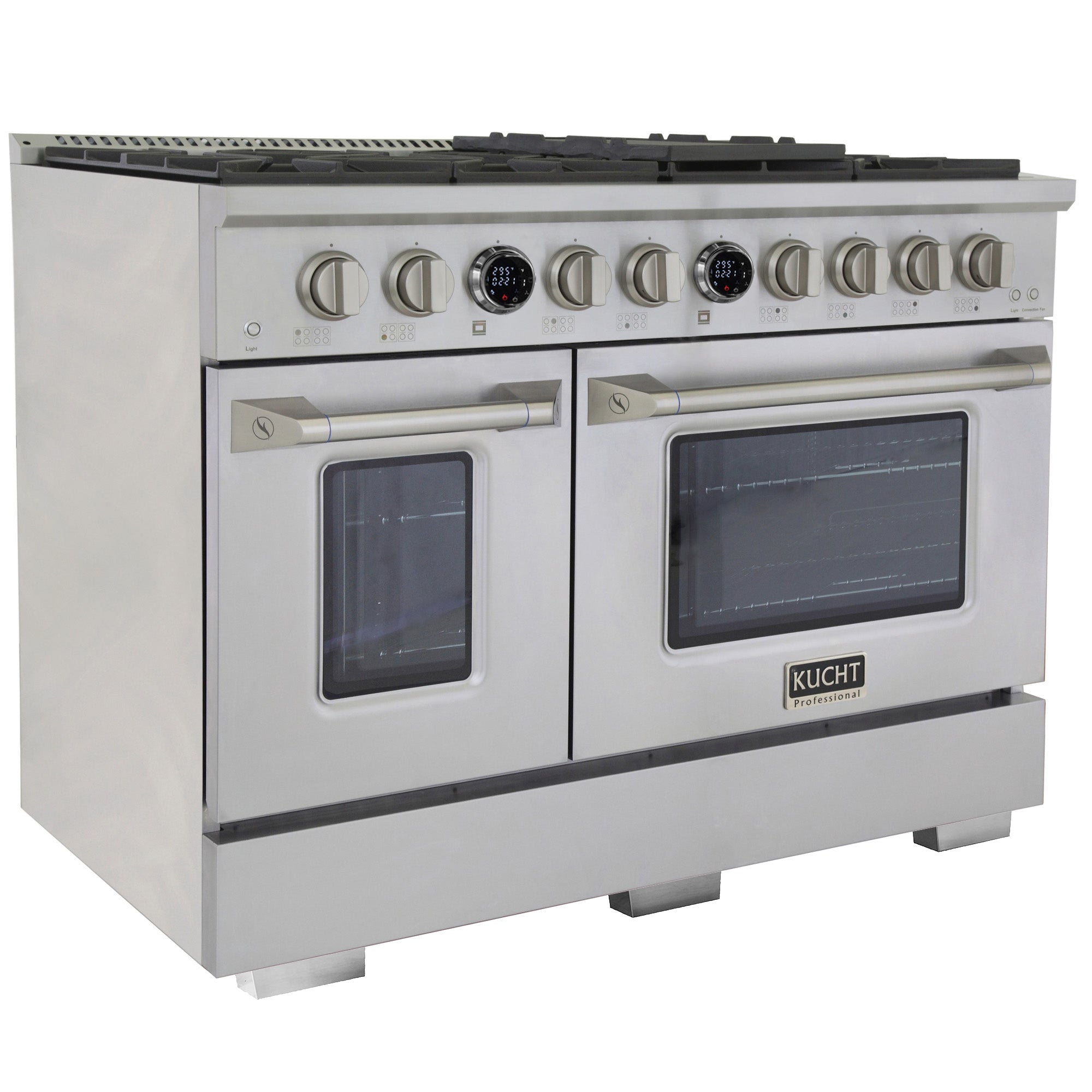 Kucht 48" 6.7 cu. ft. 8 Burner Propane Gas Dual Fuel Range in Stainless Steel with Digital Thermostat - KXP48-SS/LP