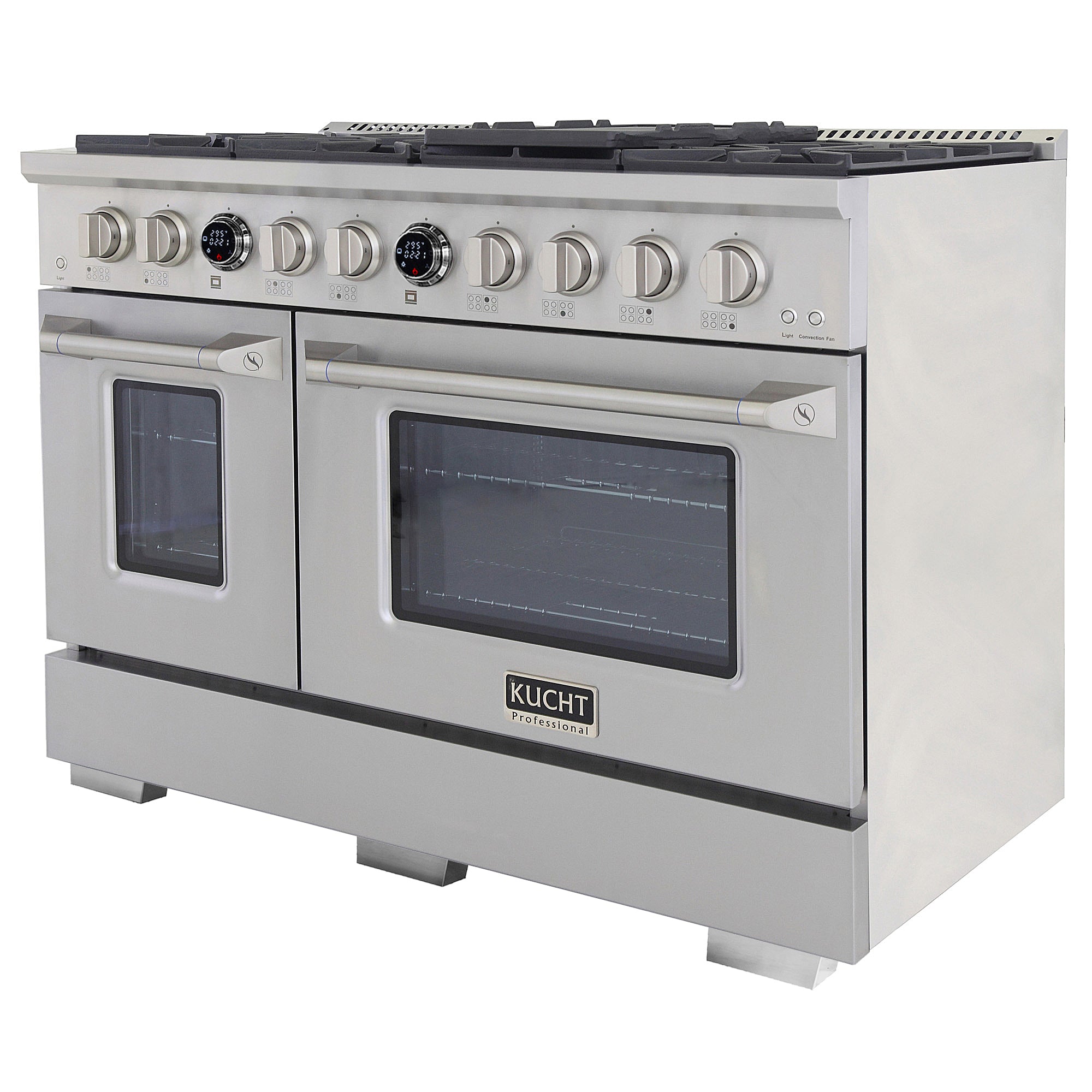 Kucht 48" 6.7 cu. ft. 8 Burner Propane Gas Dual Fuel Range in Stainless Steel with Digital Thermostat - KXP48-SS/LP
