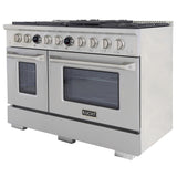 Kucht 48" 6.7 cu. ft. 8 Burner Propane Gas Dual Fuel Range in Stainless Steel with Digital Thermostat - KXP48-SS/LP