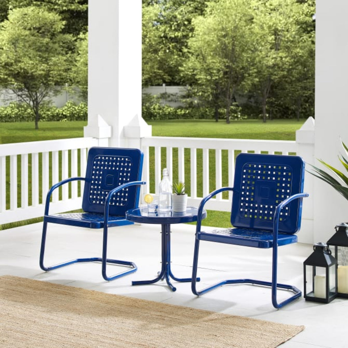 Crosley Bates 84 Inch 3pc Outdoor Metal Chair Set - KO10019