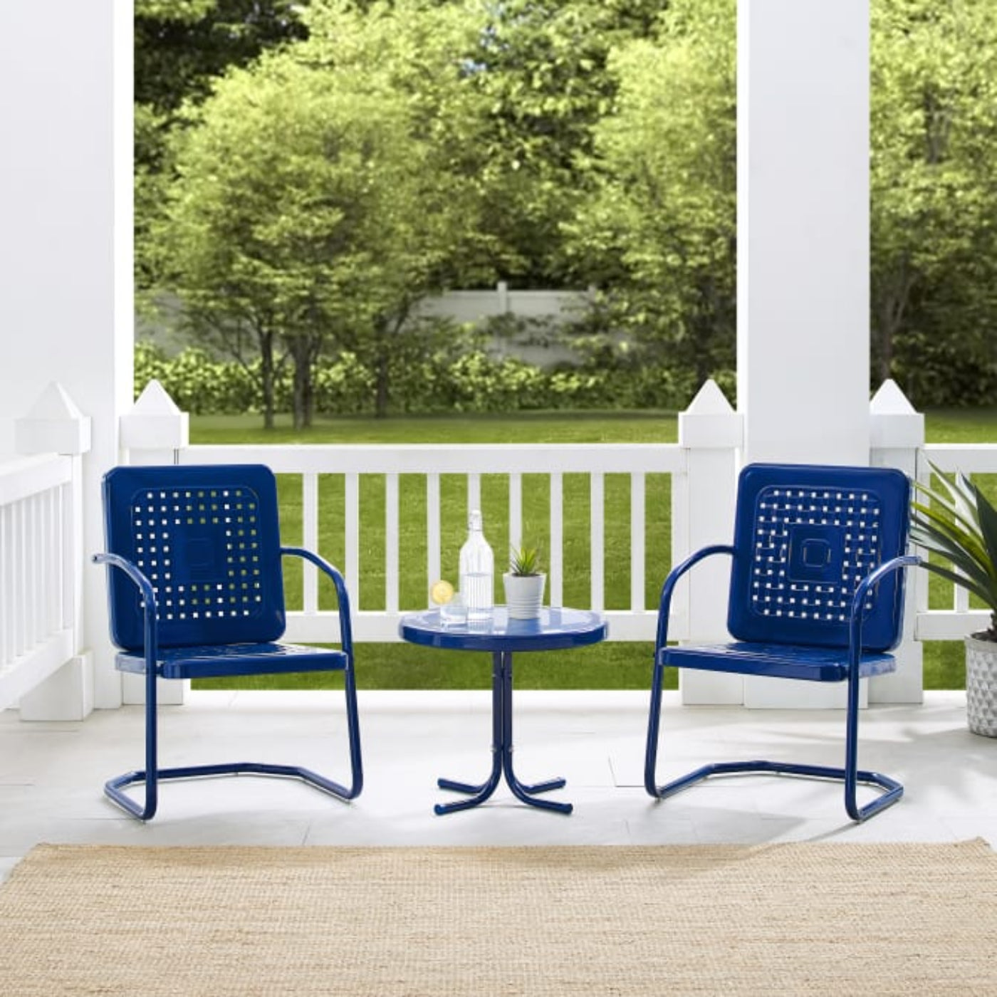 Crosley Bates 84 Inch 3pc Outdoor Metal Chair Set - KO10019