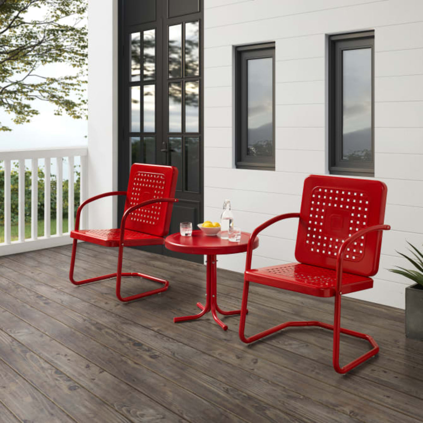 Crosley Bates 84 Inch 3pc Outdoor Metal Chair Set - KO10019