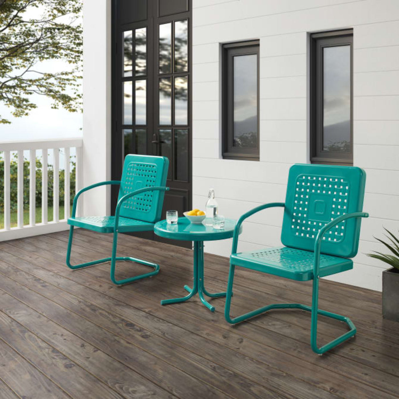 Crosley Bates 84 Inch 3pc Outdoor Metal Chair Set - KO10019