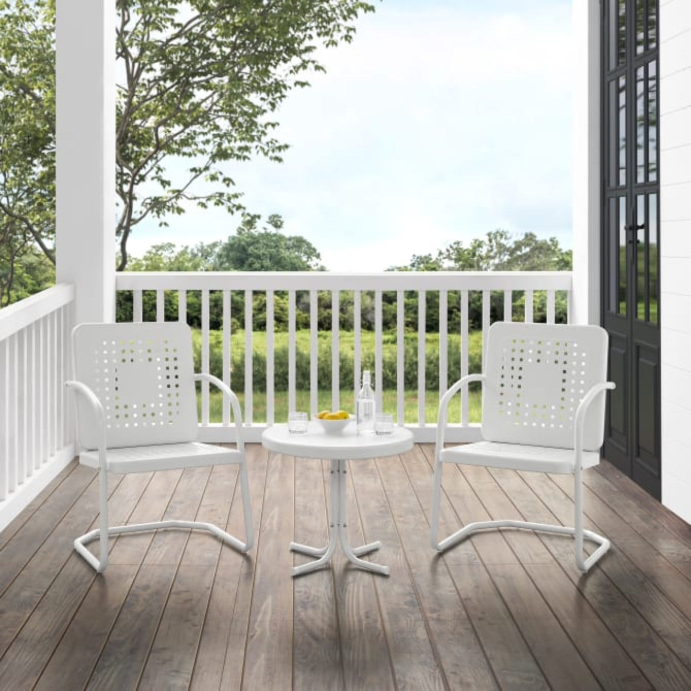 Crosley Bates 84 Inch 3pc Outdoor Metal Chair Set - KO10019