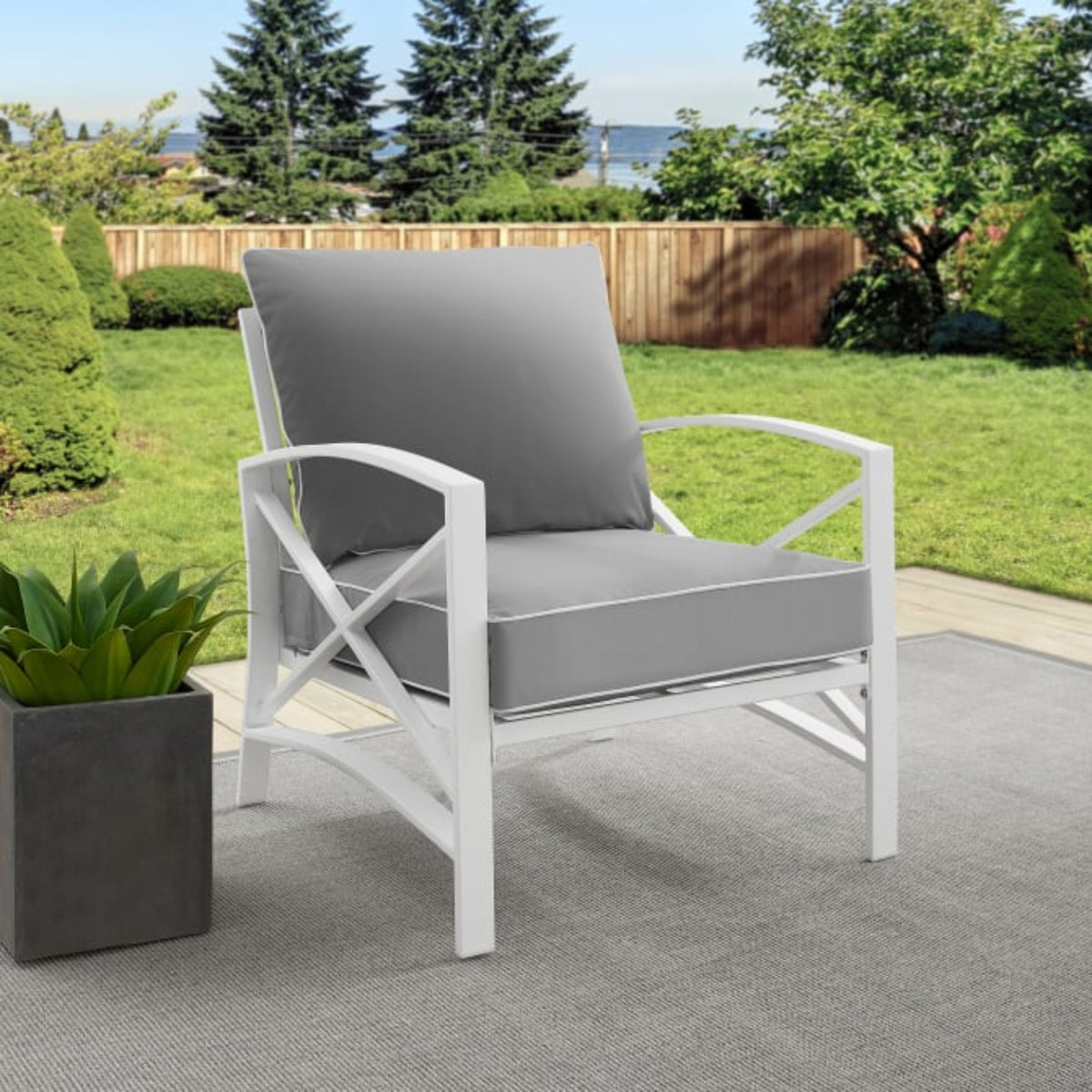 Crosley Kaplan 29 Inch Outdoor Metal Armchair - KO60007