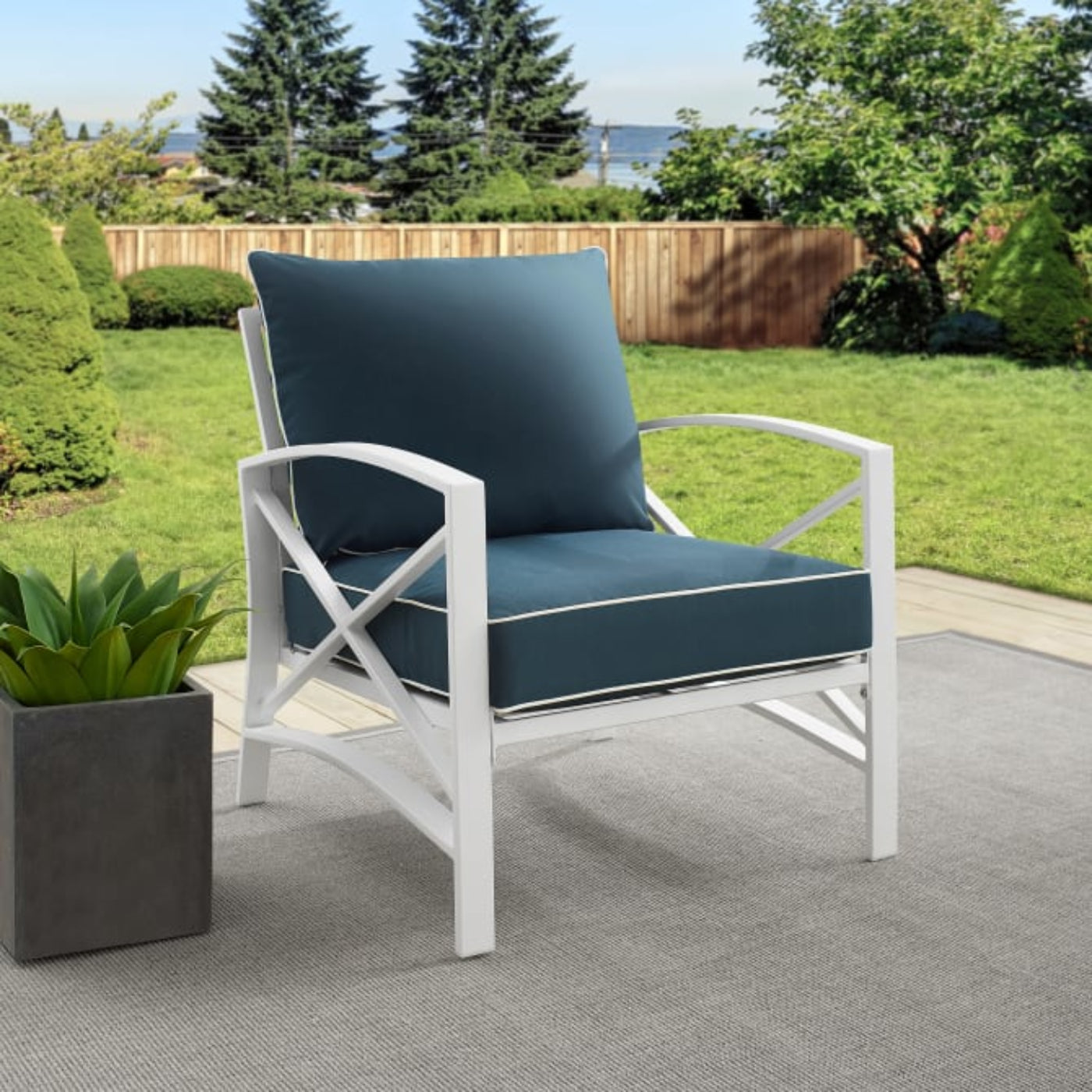 Crosley Kaplan 29 Inch Outdoor Metal Armchair - KO60007