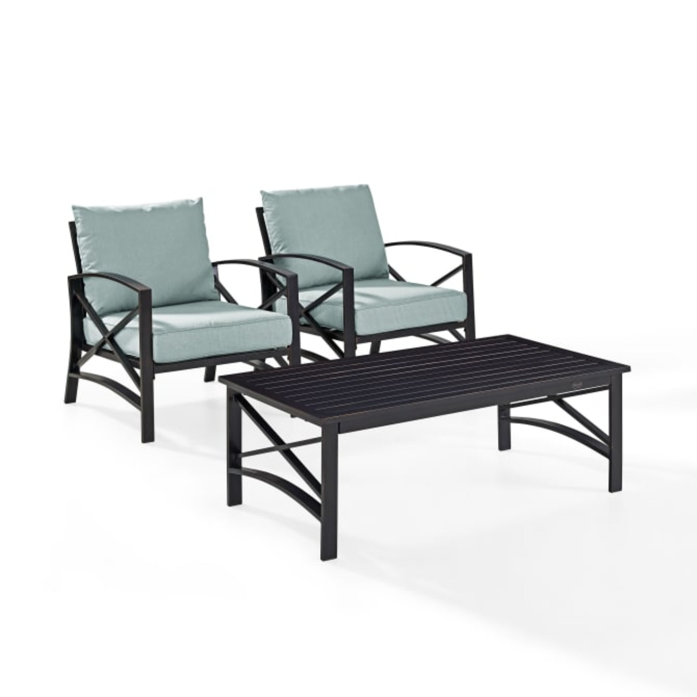 Crosley Kaplan 50 Inch 3pc Outdoor Metal Armchair Set - KO60012BZ