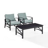 Crosley Kaplan 50 Inch 3pc Outdoor Metal Armchair Set - KO60012BZ