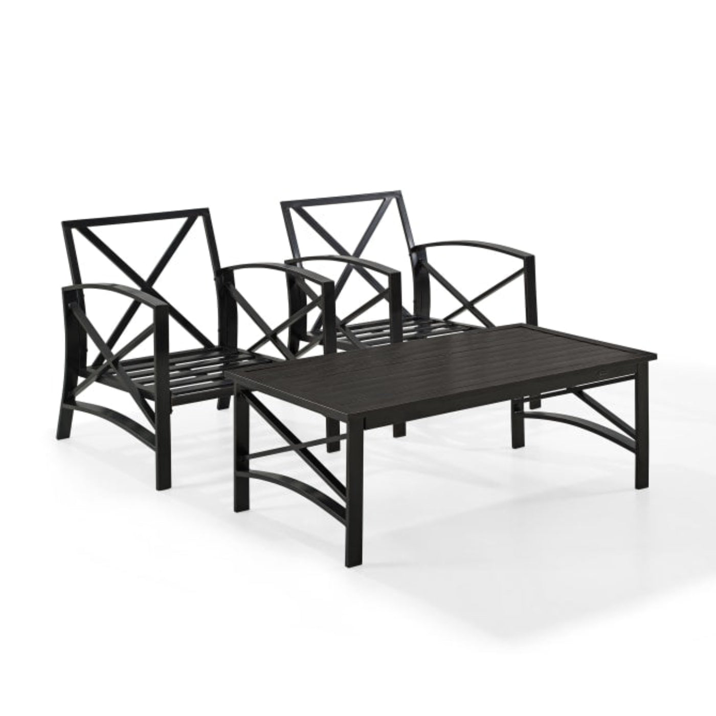 Crosley Kaplan 50 Inch 3pc Outdoor Metal Armchair Set - KO60012BZ