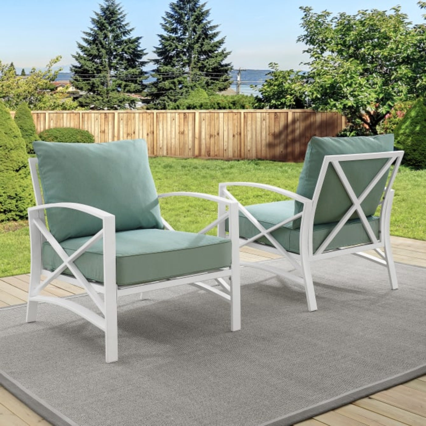 Crosley Kaplan 2pc Outdoor Metal Armchair Set - KO60013