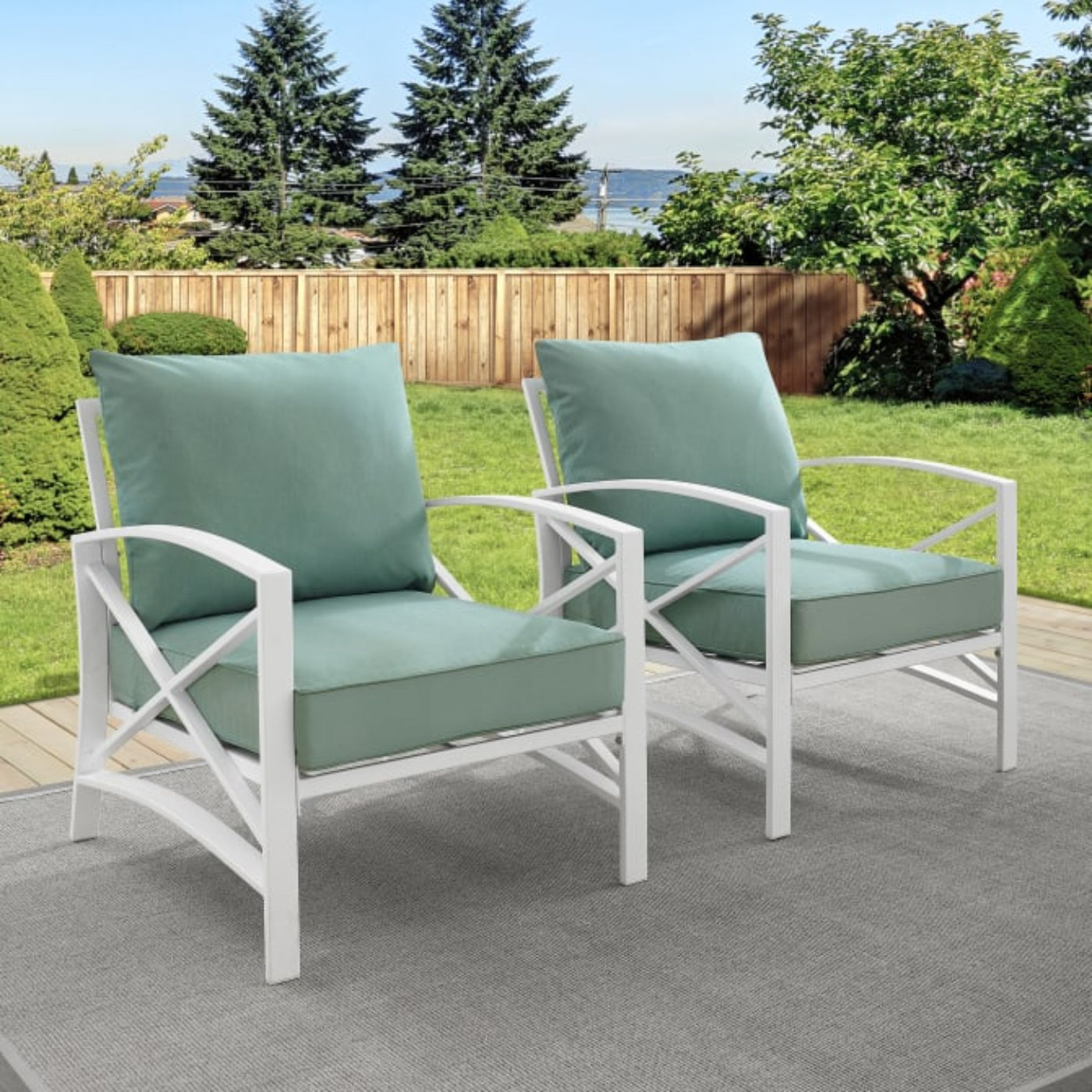 Crosley Kaplan 2pc Outdoor Metal Armchair Set - KO60013