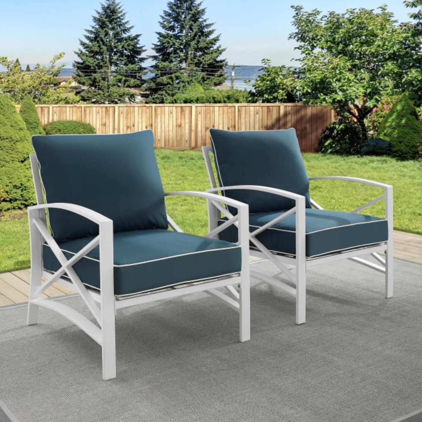 Crosley Kaplan 2pc Outdoor Metal Armchair Set - KO60013