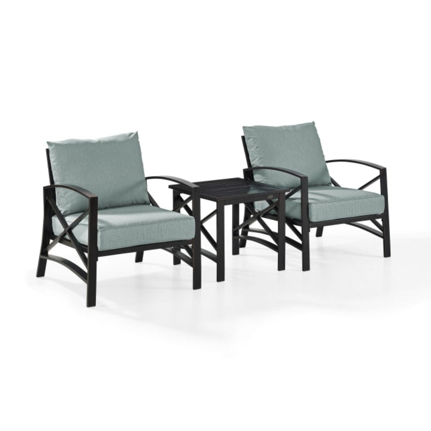 Crosley Kaplan 98 Inch 3pc Outdoor Metal Armchair Set - KO60016BZ