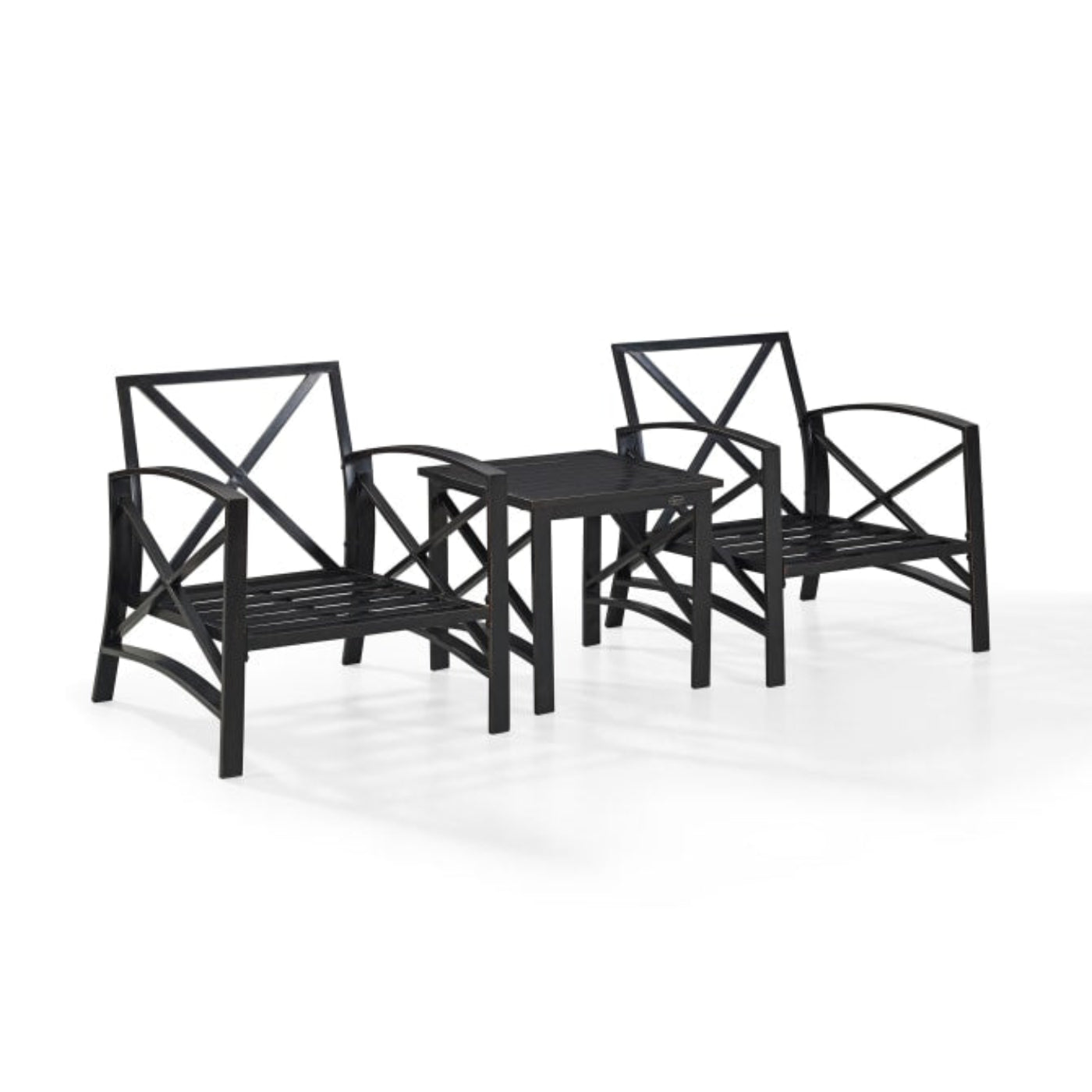 Crosley Kaplan 98 Inch 3pc Outdoor Metal Armchair Set - KO60016BZ