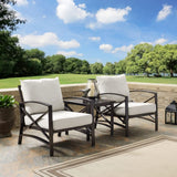 Crosley Kaplan 98 Inch 3pc Outdoor Metal Armchair Set - KO60016BZ