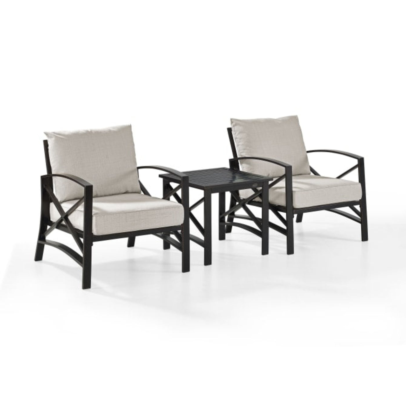 Crosley Kaplan 98 Inch 3pc Outdoor Metal Armchair Set - KO60016BZ