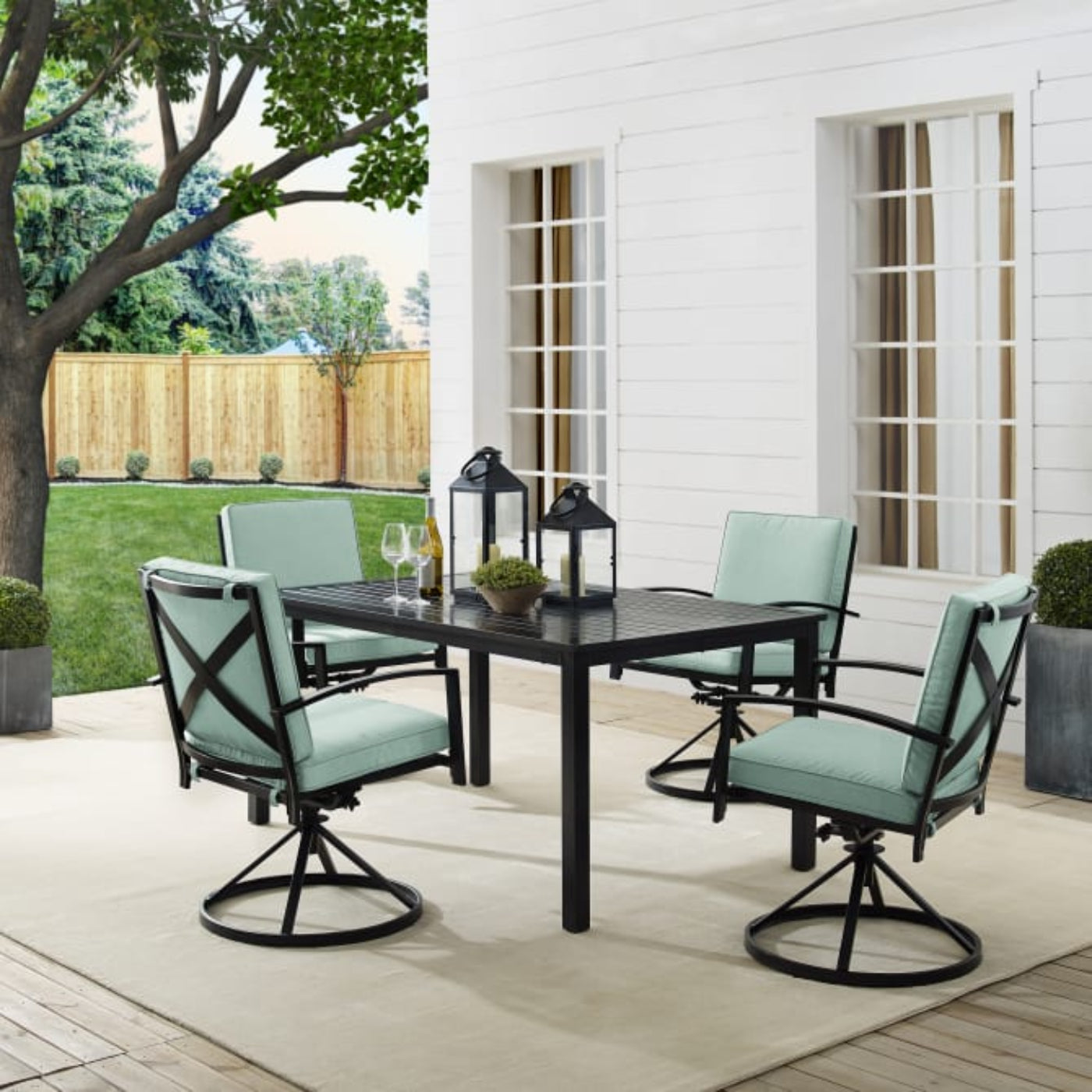 Crosley Kaplan 121.50 Inch 7pc Outdoor Metal Dining Set - KO60024BZ