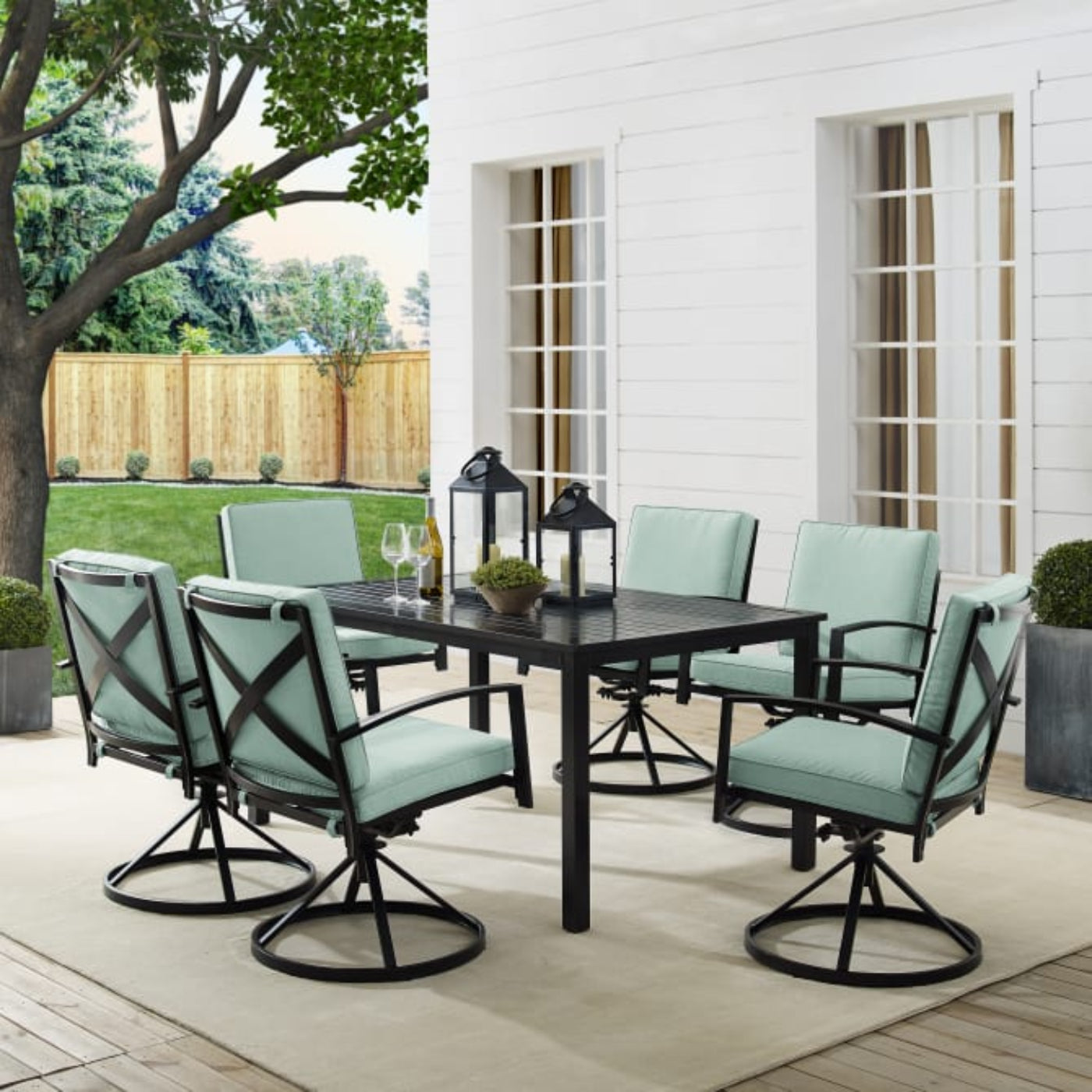 Crosley Kaplan 121.50 Inch 7pc Outdoor Metal Dining Set - KO60024BZ