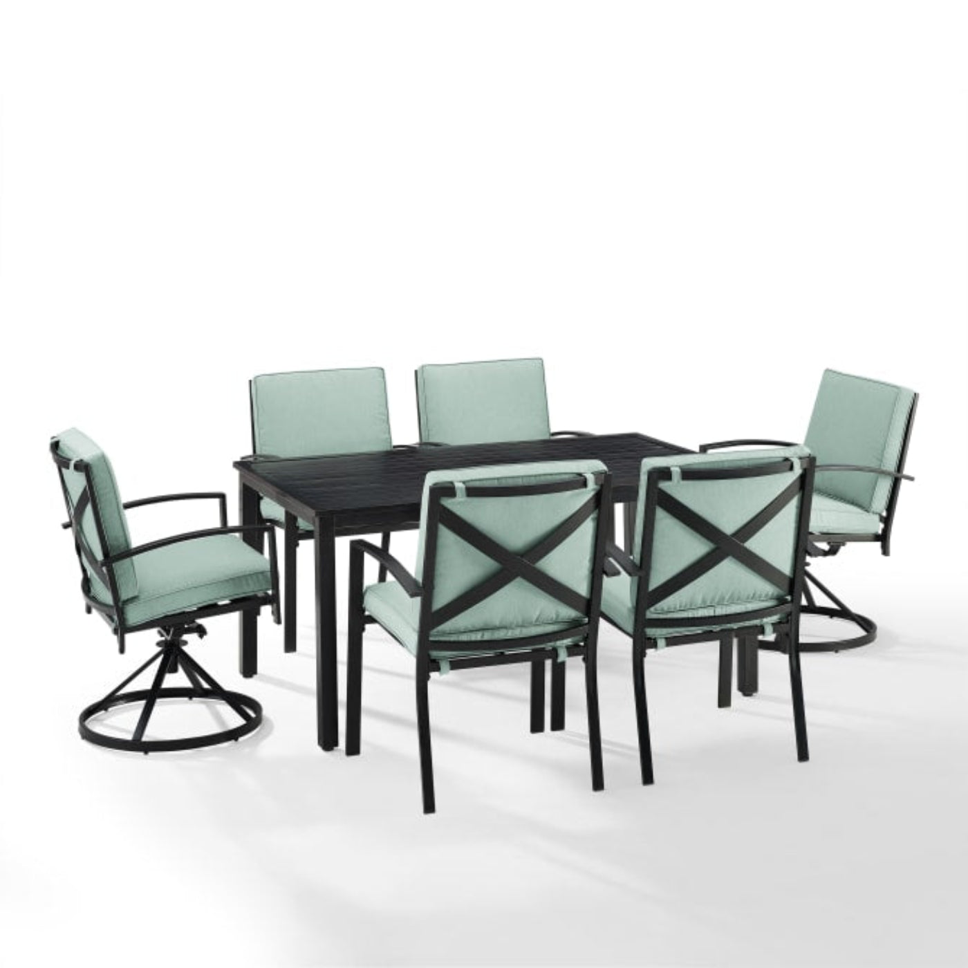 Crosley Kaplan 122 Inch 7pc Outdoor Metal Dining Set - KO60023BZ