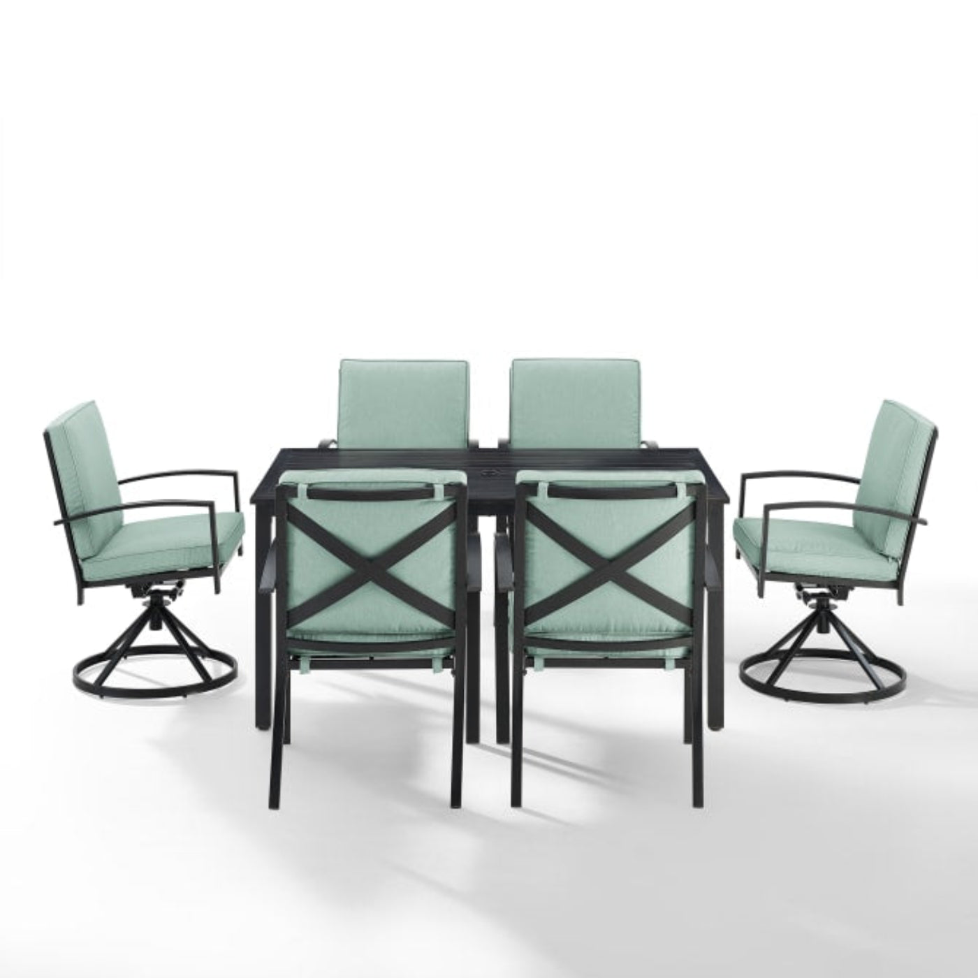 Crosley Kaplan 122 Inch 7pc Outdoor Metal Dining Set - KO60023BZ
