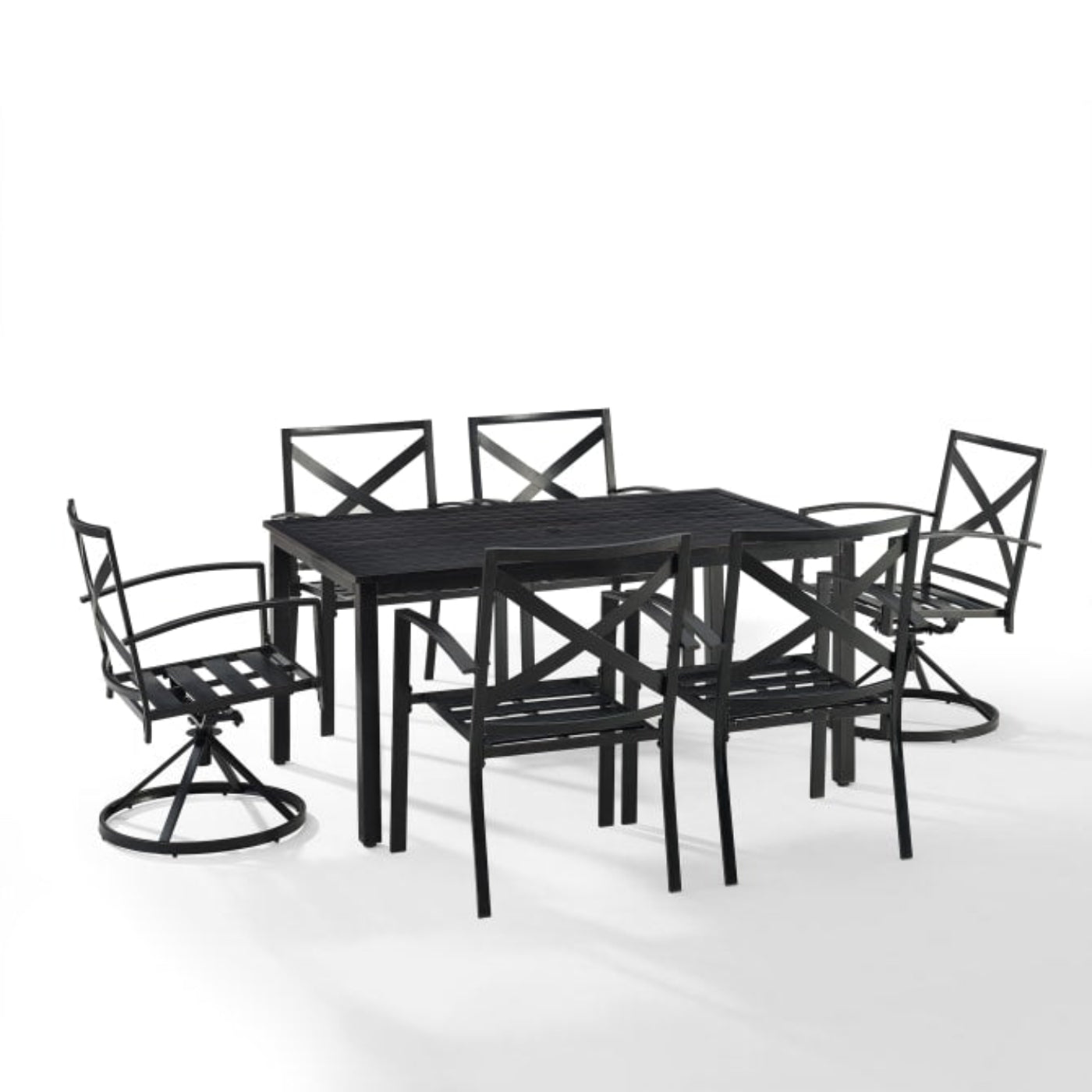 Crosley Kaplan 122 Inch 7pc Outdoor Metal Dining Set - KO60022BZ