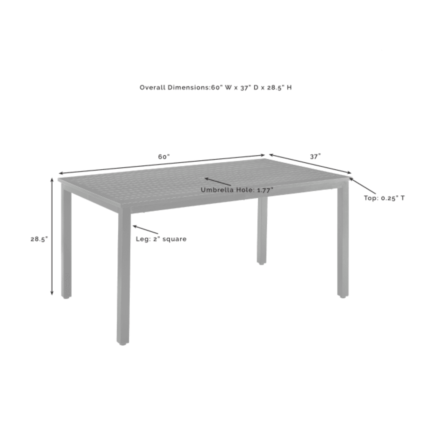 Crosley Kaplan 122 Inch 5pc Outdoor Metal Dining Set - KO60021BZ