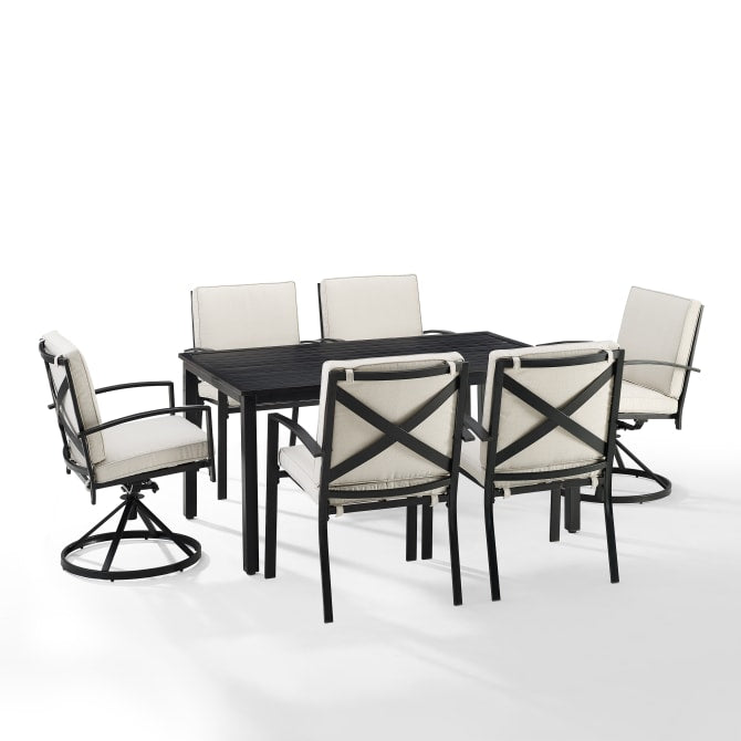 Crosley Kaplan 122 Inch 7pc Outdoor Metal Dining Set - KO60022BZ