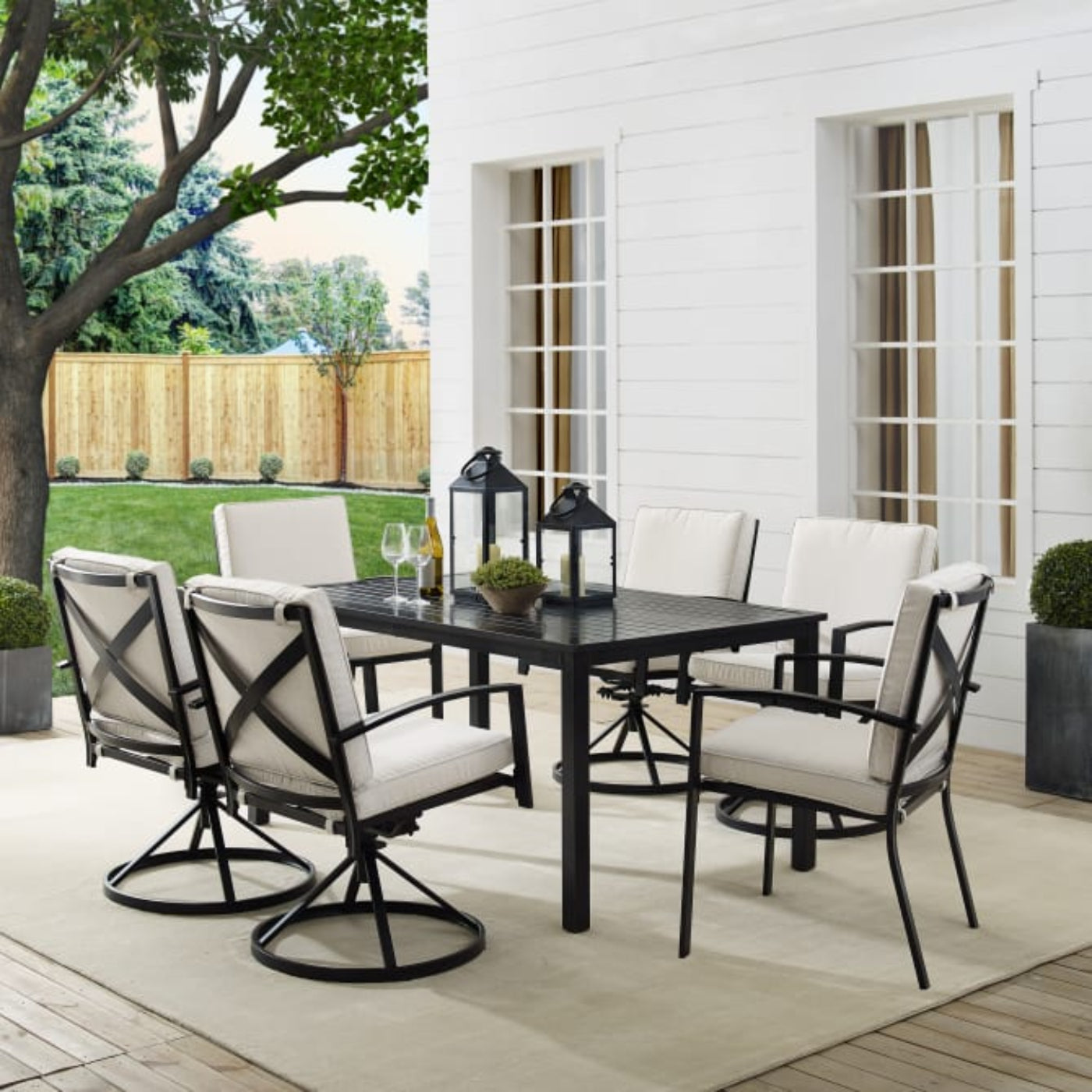 Crosley Kaplan 121.50 Inch 7pc Outdoor Metal Dining Set - KO60024BZ