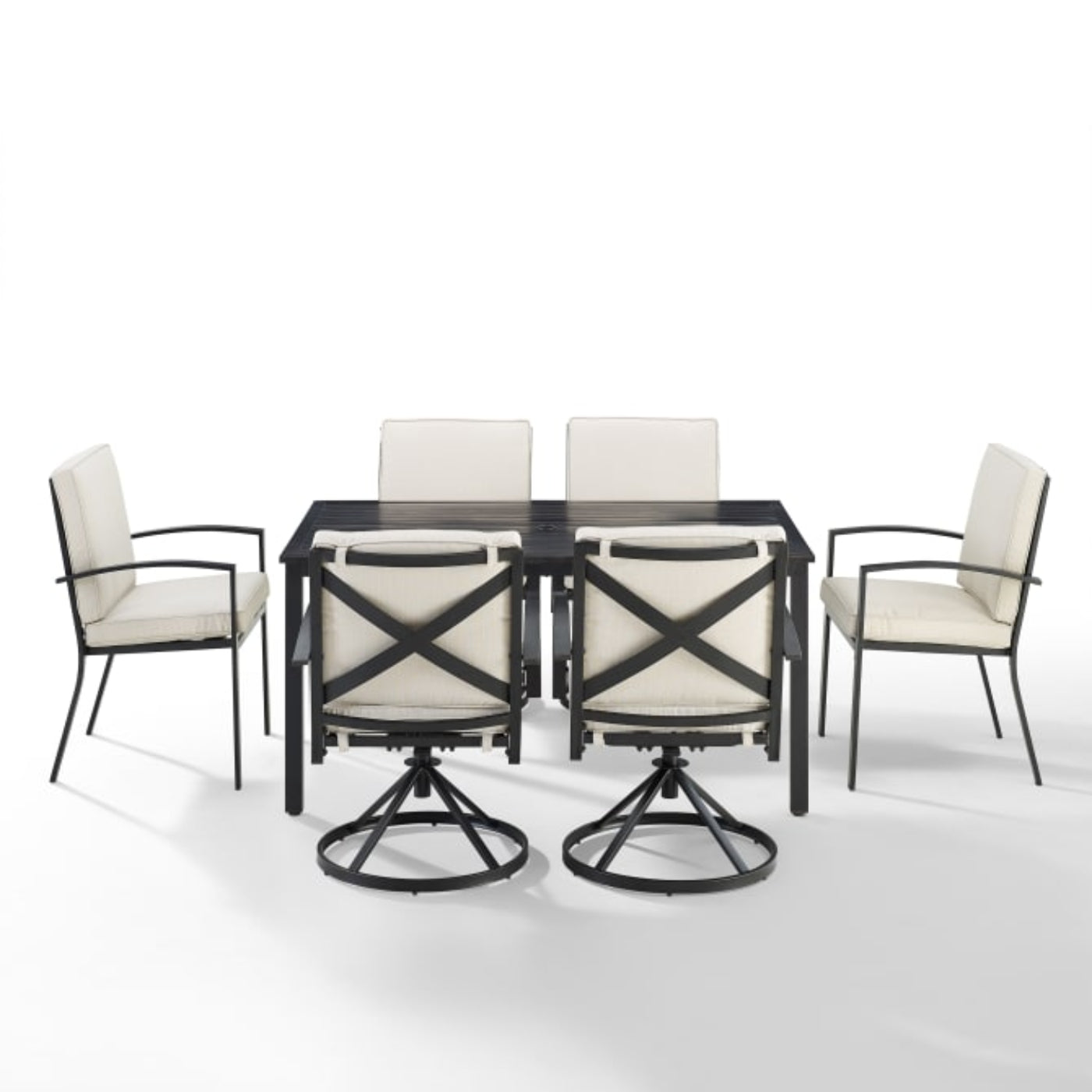 Crosley Kaplan 121.50 Inch 7pc Outdoor Metal Dining Set - KO60024BZ