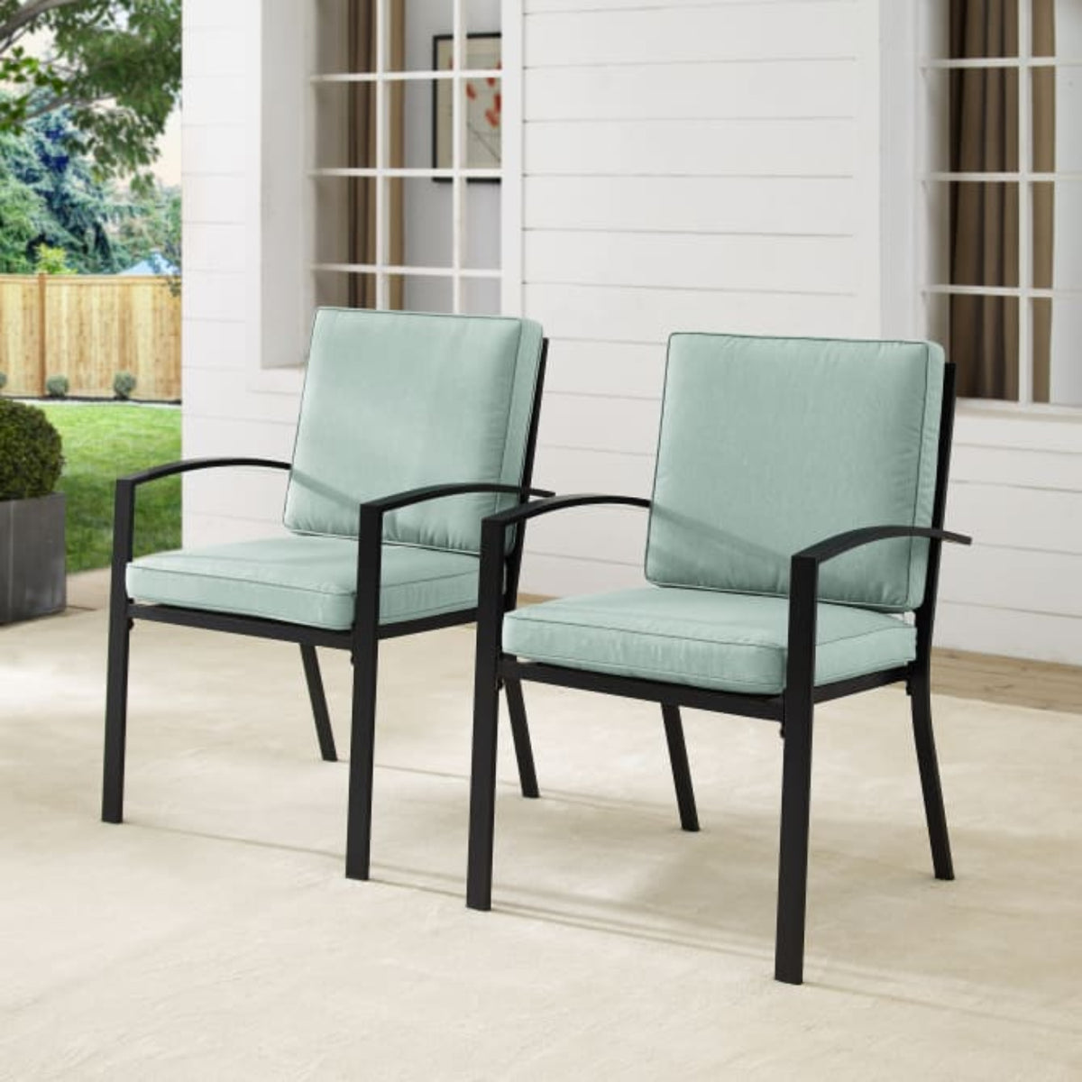 Crosley Kaplan 2pc Outdoor Metal Dining Chair Set - KO60025BZ