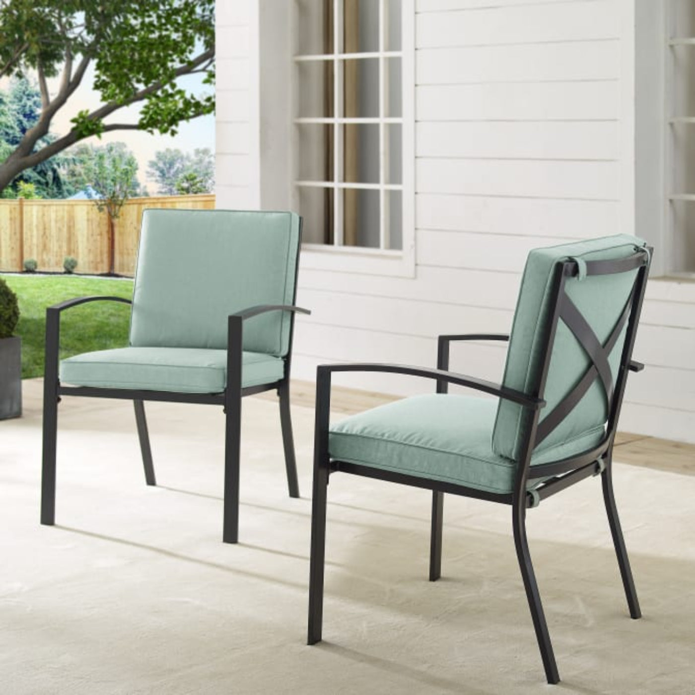 Crosley Kaplan 2pc Outdoor Metal Dining Chair Set - KO60025BZ