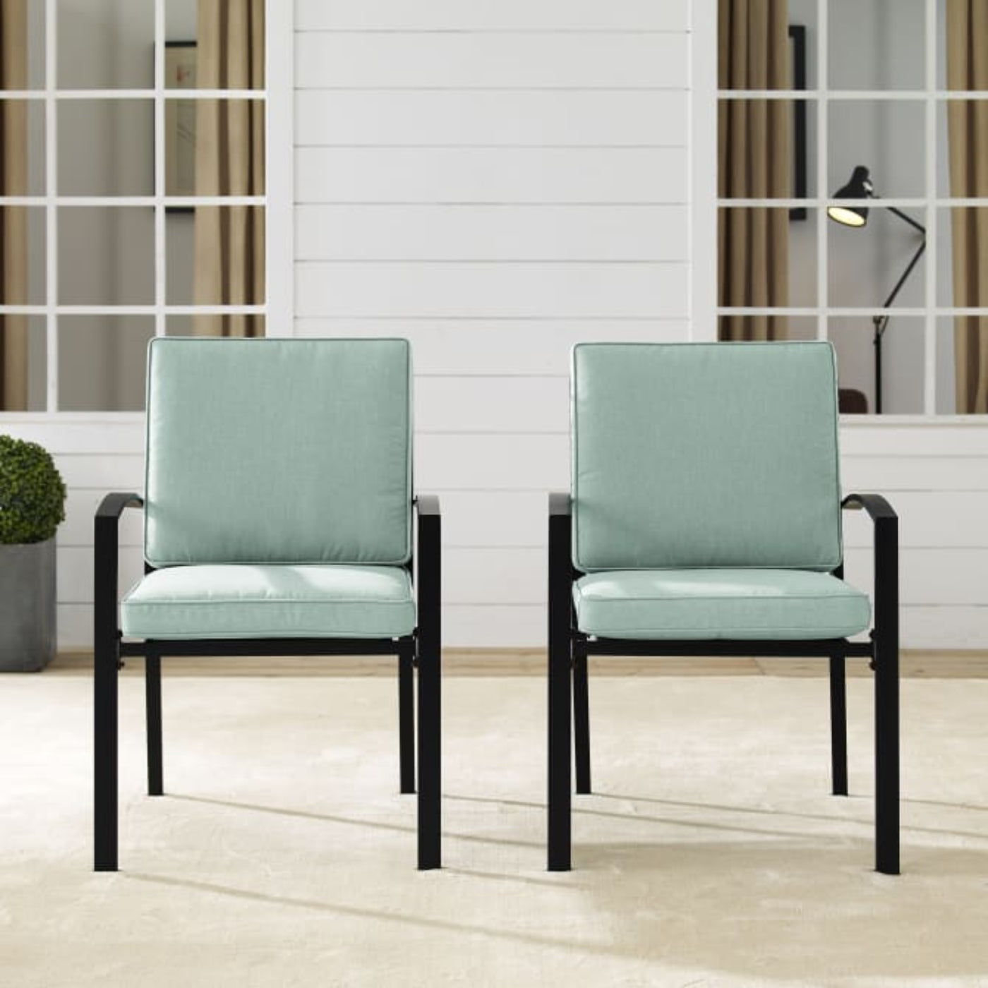 Crosley Kaplan 2pc Outdoor Metal Dining Chair Set - KO60025BZ