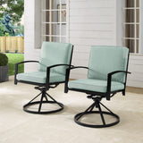Crosley Kaplan 2pc Outdoor Metal Dining Swivel Chair Set - KO60026BZ