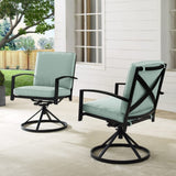 Crosley Kaplan 2pc Outdoor Metal Dining Swivel Chair Set - KO60026BZ