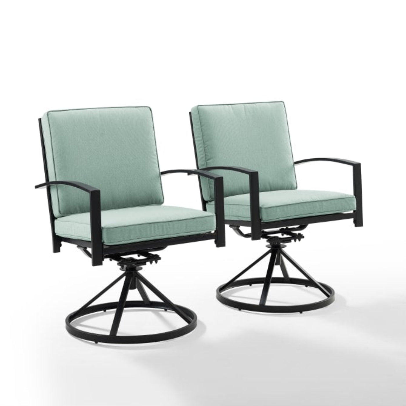 Crosley Kaplan 2pc Outdoor Metal Dining Swivel Chair Set - KO60026BZ