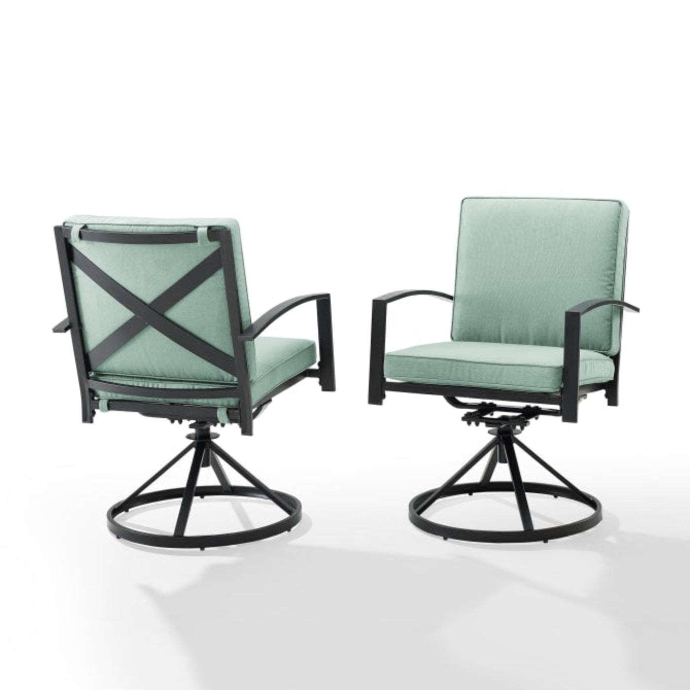 Crosley Kaplan 2pc Outdoor Metal Dining Swivel Chair Set - KO60026BZ