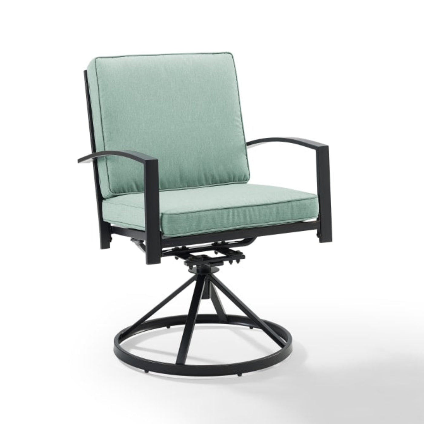 Crosley Kaplan 2pc Outdoor Metal Dining Swivel Chair Set - KO60026BZ
