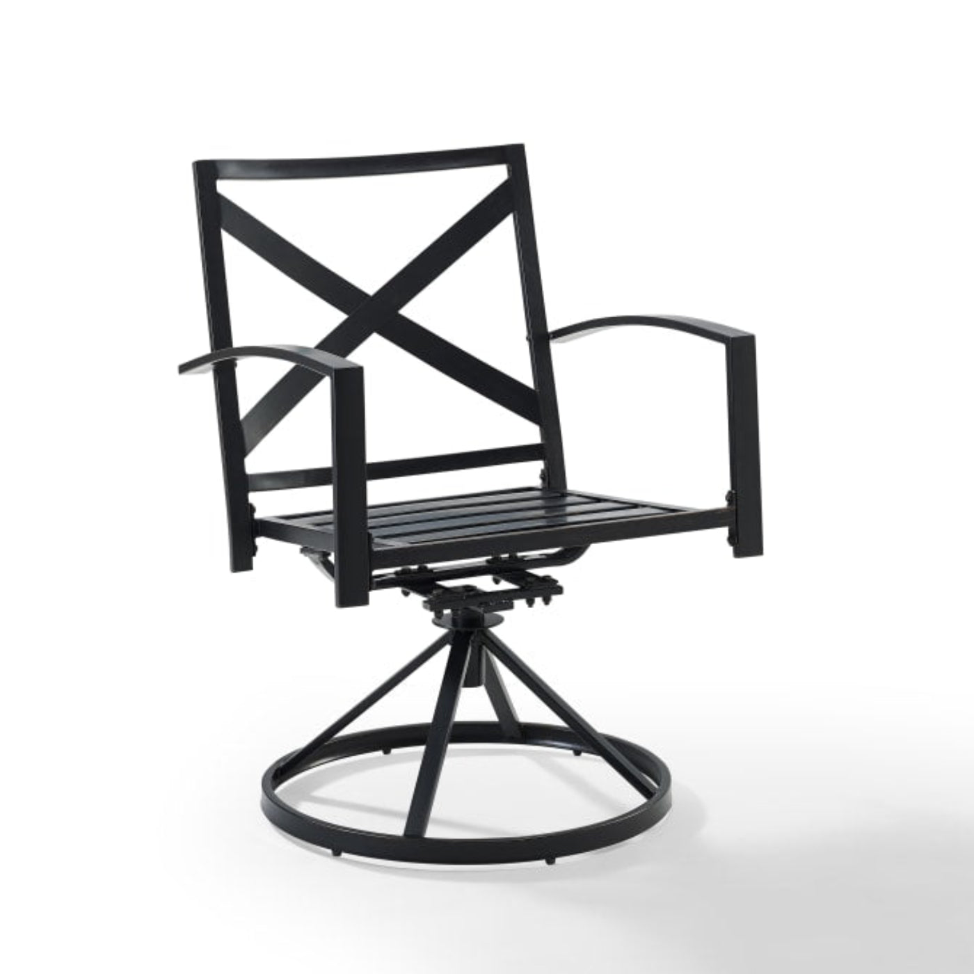 Crosley Kaplan 2pc Outdoor Metal Dining Swivel Chair Set - KO60026BZ