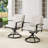 Crosley Kaplan 2pc Outdoor Metal Dining Swivel Chair Set - KO60026BZ