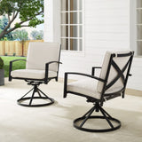 Crosley Kaplan 2pc Outdoor Metal Dining Swivel Chair Set - KO60026BZ