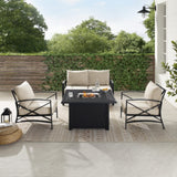 Crosley Kaplan 147 Inch 4pc Outdoor Metal Conversation Set W/Fire Table - KO60037BZ