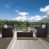 Crosley Palm Harbor 130.50 Inch 3pc Outdoor Wicker Chair Set - KO70004BR